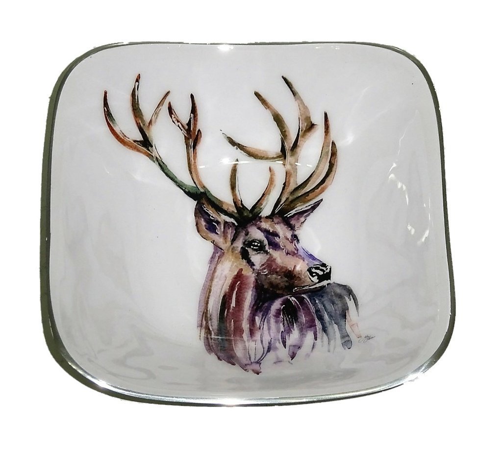 Meg Hawkins Stag Square Bowl - 16cm 6610-ST