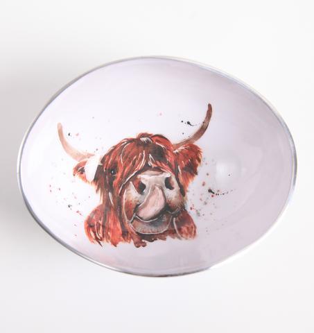 Meg Hawkins Highland Cow Oval Bowl - 18cm 9414-HC