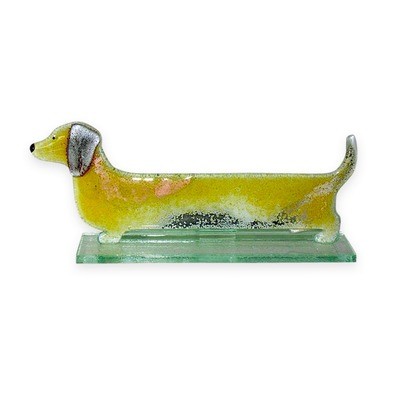 Nobile Glass Fused Sausage Dog Mustard Nobile Glass Fused Sausage Dog Mustard