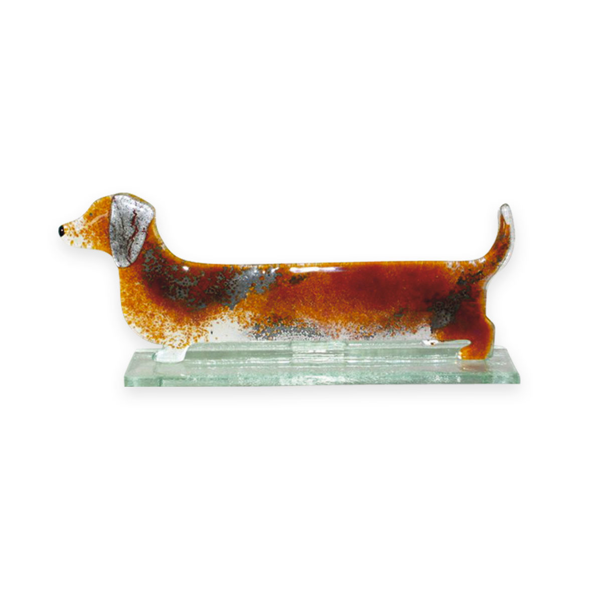 Nobile Glass Fused Sausage Dog Brown Nobile Glass Fused Sausage Dog Brown
