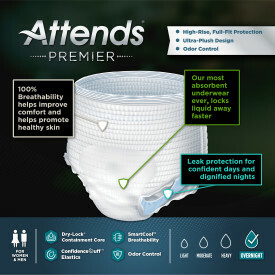 Attends Premier Underwear Medium, 72 count