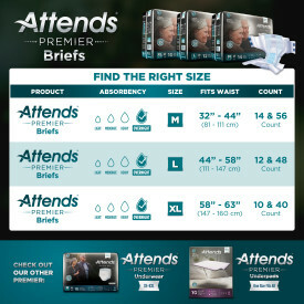 Attends Premier Brief Large, 48 count
