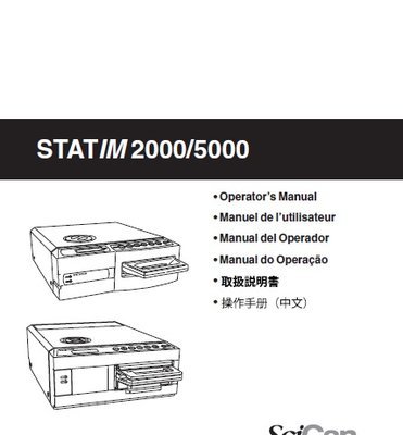 Operator's Manual STATIM 2000 & 5000 Version 5.0 Operator's Manual STATIM 2000 & 5000 Version 5.0