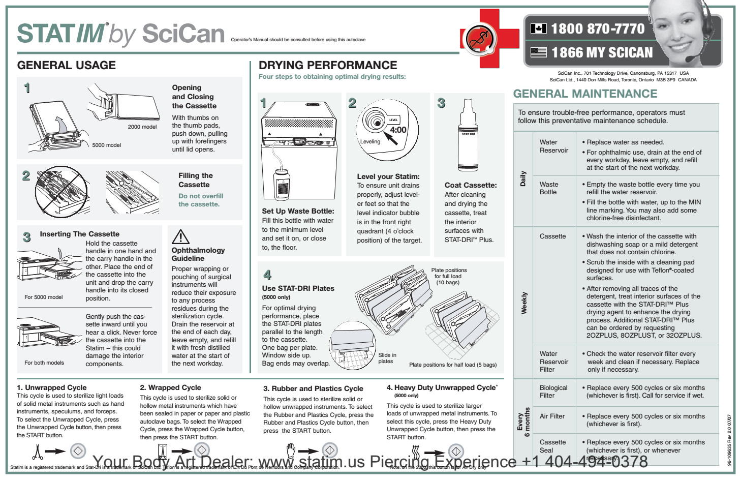 Quick Reference Poster Maintenance STATIM 2000 & 5000 | Store - Statim.us