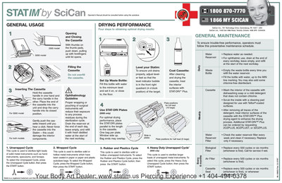 Quick Reference Poster Maintenance STATIM 2000 & 5000 Quick Reference Poster Maintenance STATIM 2000 & 5000