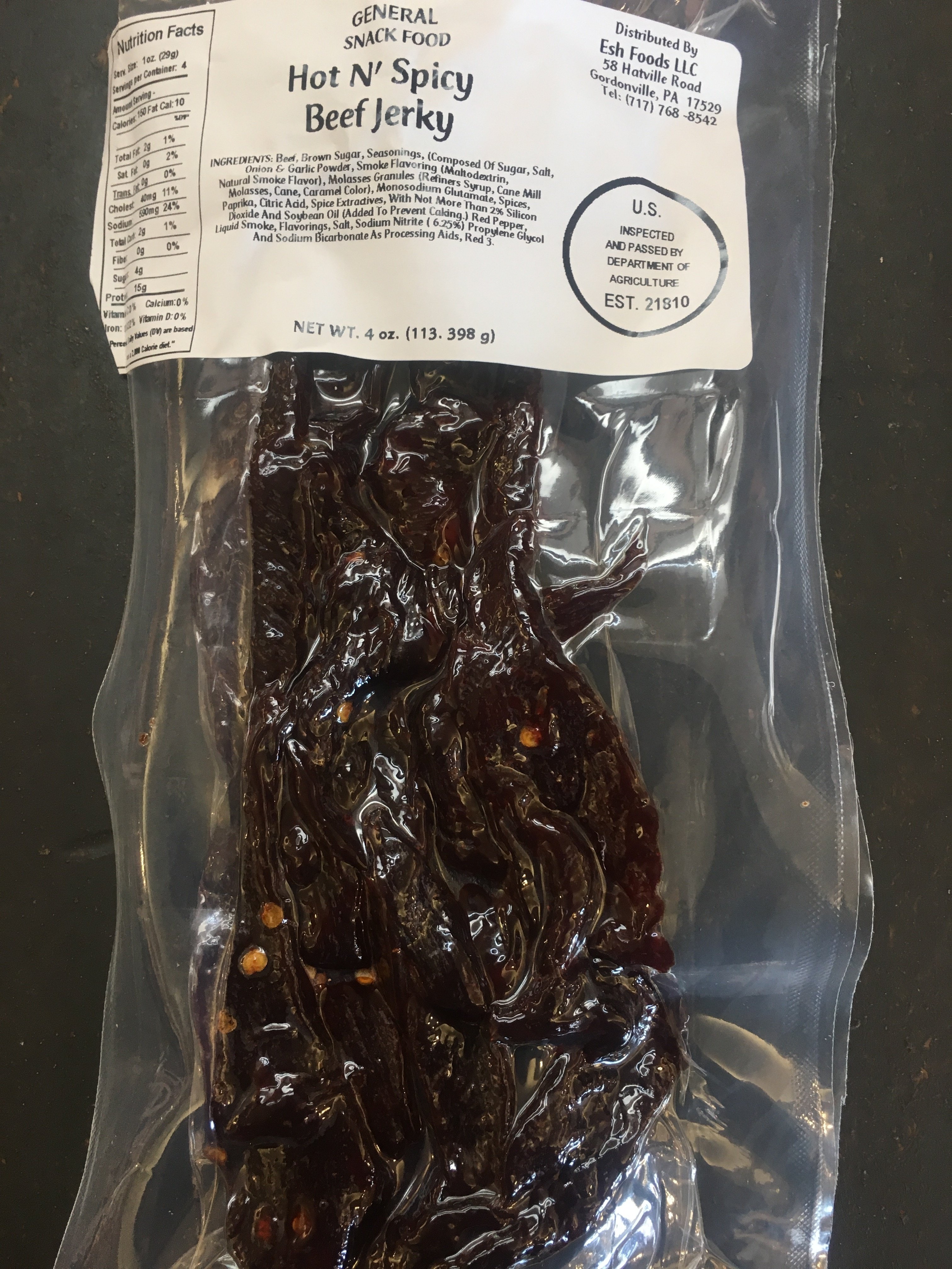 Hot N Spicy Beef Jerky 4oz 00072