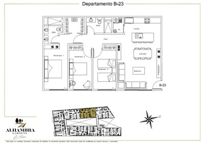 APARTADO B23 - $4,050,000 (3Rec-105m2-Nivel 2-Jardín)