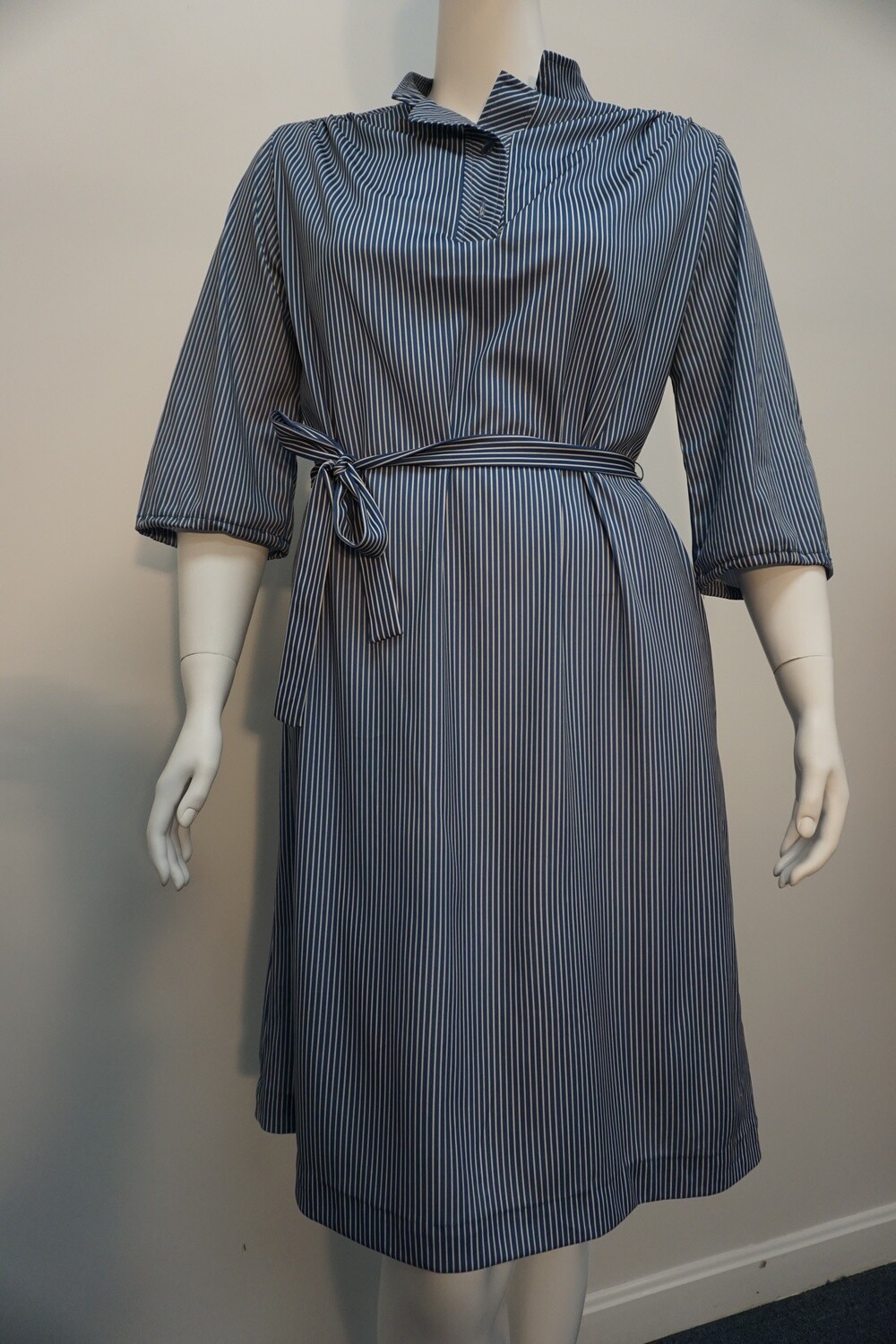Blue Striped Belted Dress Blue Striped Belted Dress