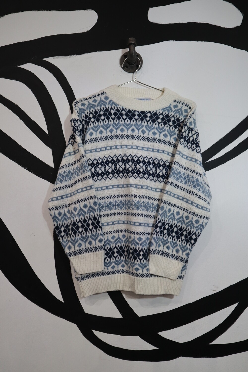 American Pride White and Blue Patterned Sweater - Men's S American Pride White and Blue Patterned Sweater - Men's S