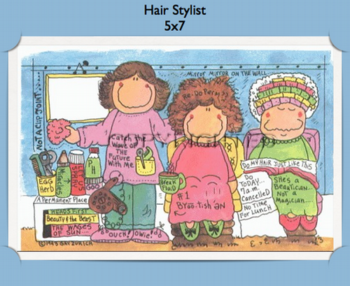 Hair Stylist 5x7 Personalized Gift Cartoon Picture