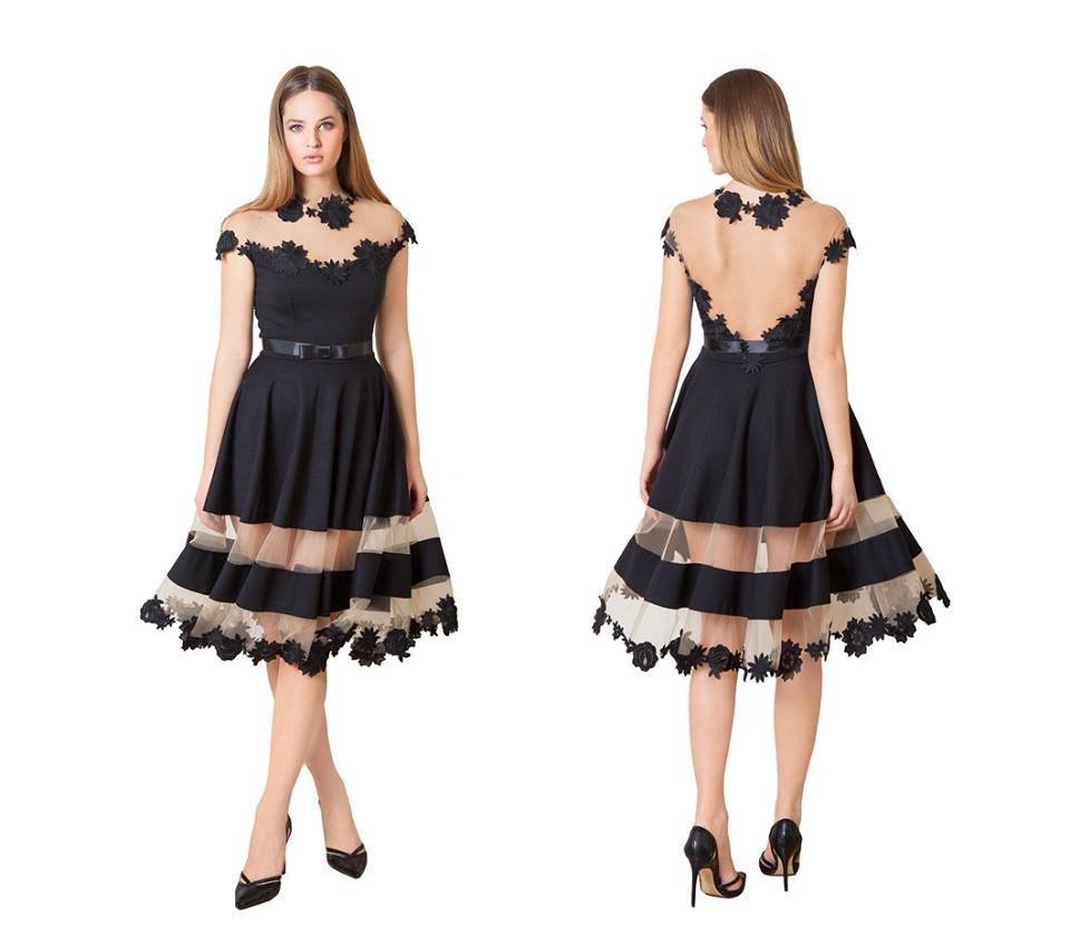 Tamno plava haljina Transparent 300418