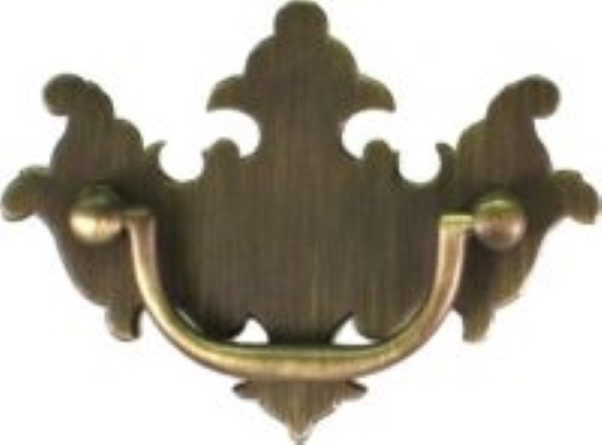 Antique Brass Bail Bat Wing Chippendale Style Drawer Pull