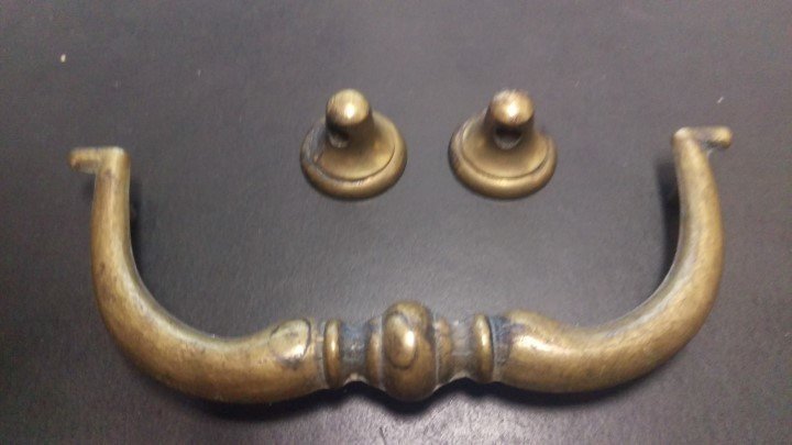 3 1//2/"Colonial Revival Style Solid Brass Bail Pull Antique Vintage Style Old