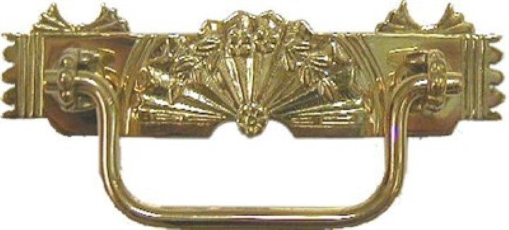 Eastlake Victorian Style Stamped Brass Drawer Pull Furniture