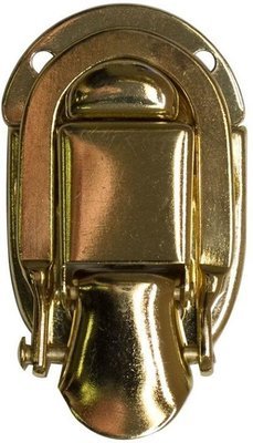 Medium Trunk Drawbolt Brass Plated CHEST STEAMER ANTIQUE OLD VINTAGE