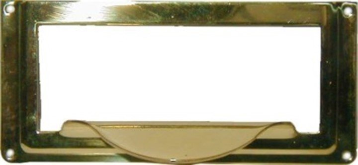 File Cabinet Card Holder With Pull Brass Drawer Label Antique