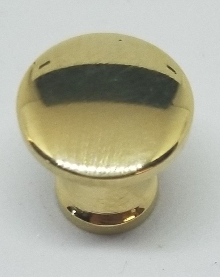 1/2" Polished Turned Solid Brass BOOKCASE Knob desk small