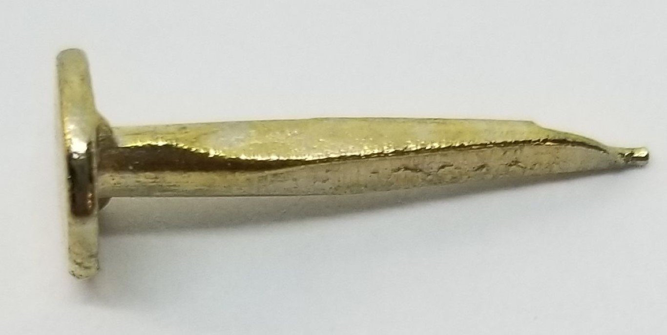 Brass Trunk Nails 3/4" Long (1/4 LB Bag) chest steamer antique vintage old tacks retro rustic