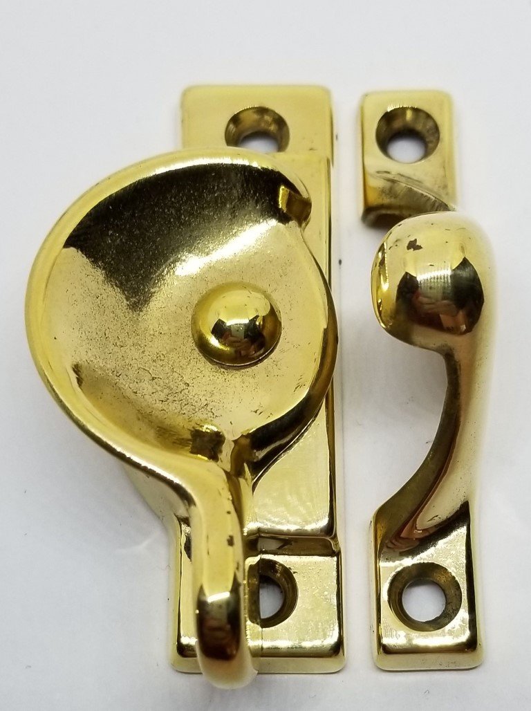 Decorative Solid Polished Brass Heavy Duty Spring Loaded Window Sash