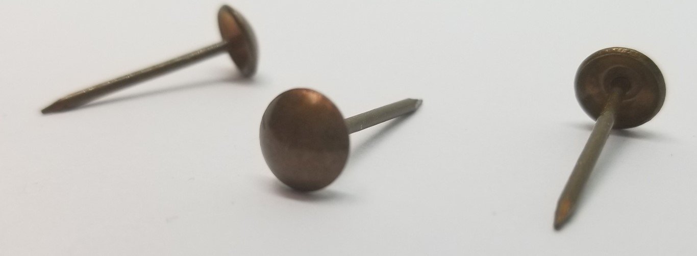 50 Count 5//16/" Plain Low Dome Round Top Decorative Nail French Natural tack pin