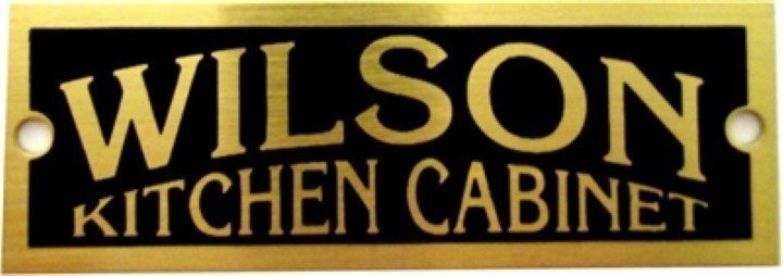 Wilson Name Plate Cabinet Label Badge Hoosier Sellers Antique