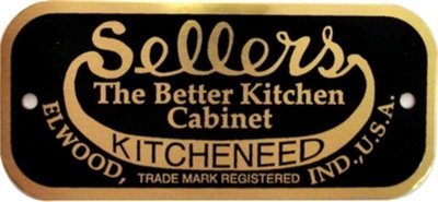 Plastic Laminate Hoosier Name plate Cabinet label badge sellers antique vintage