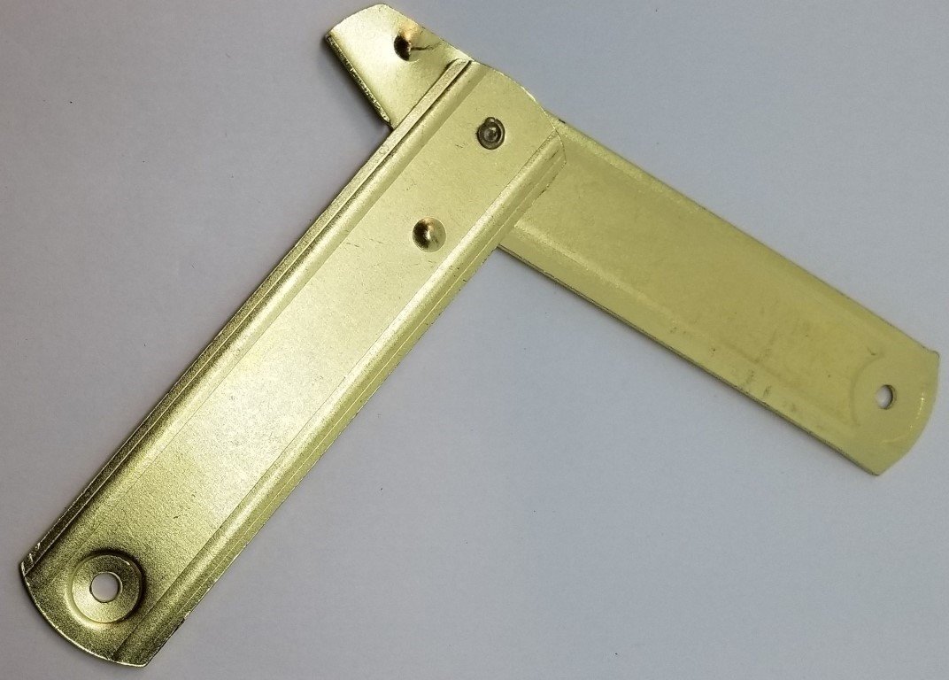 LARGE BRASS Plated Trunk Lid Stay chest steamer antique vintage lift