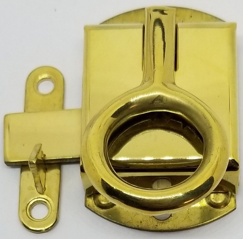 Right Hand Solid Brass Napanee Wilson Ring Cabinet Door Latch