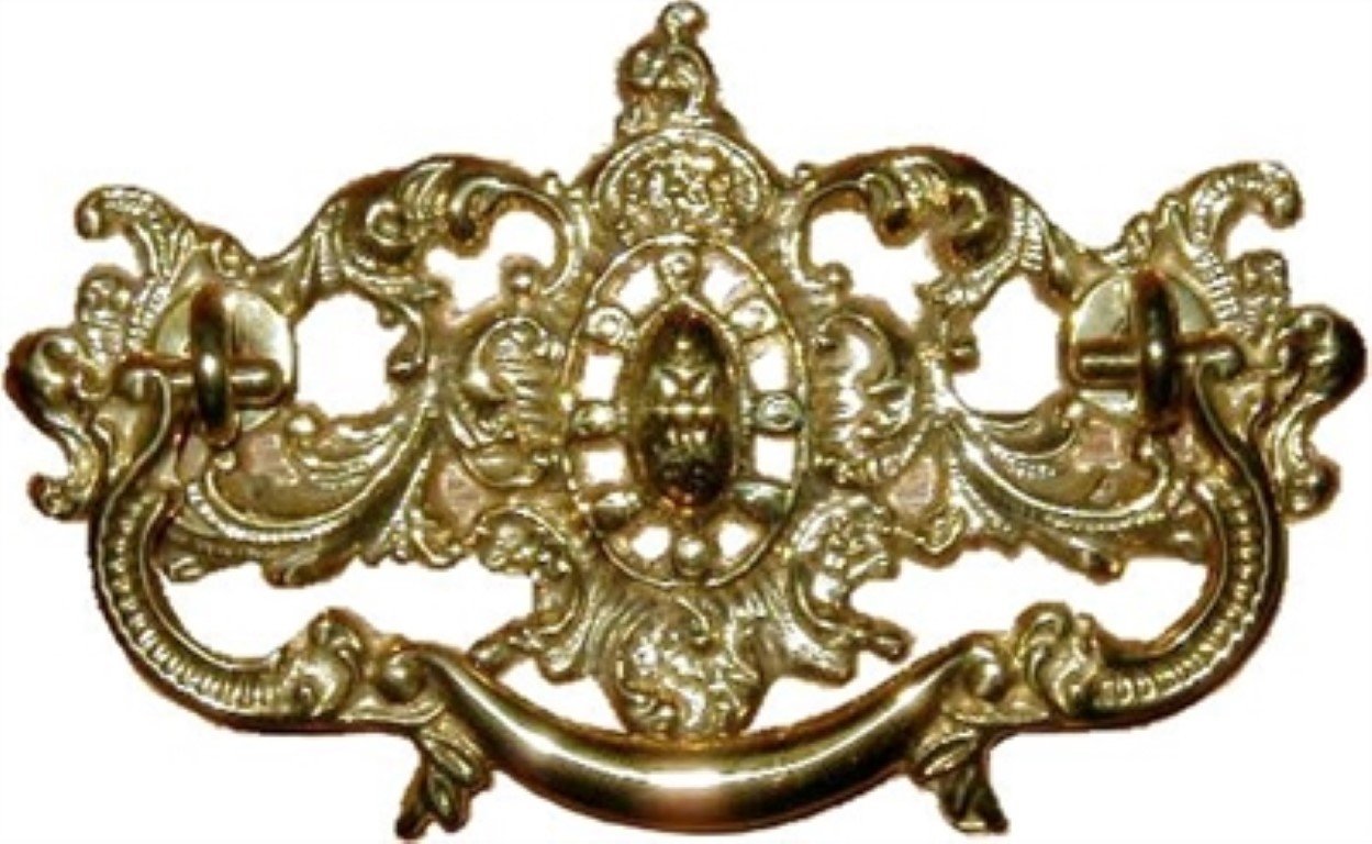 3 Centers Cast Brass Victorian Style Drawer Pull Bail Handle Knob