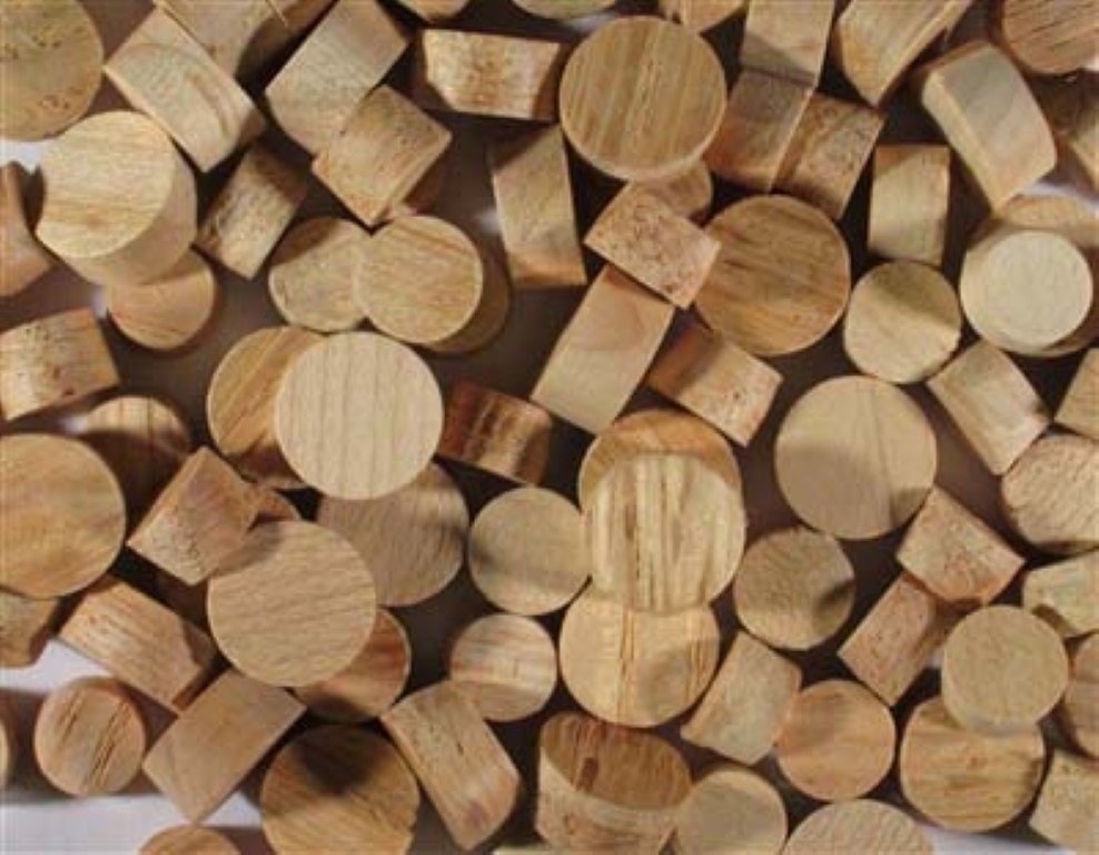 100 Assorted Screw Hole Plugs Tapered Flat Top Walnut Maple Oak 1