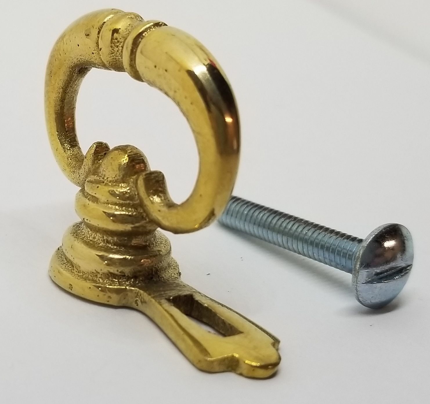 Mock Key Pull Colonial Revival Style Cast Brass Fake Blank Knob