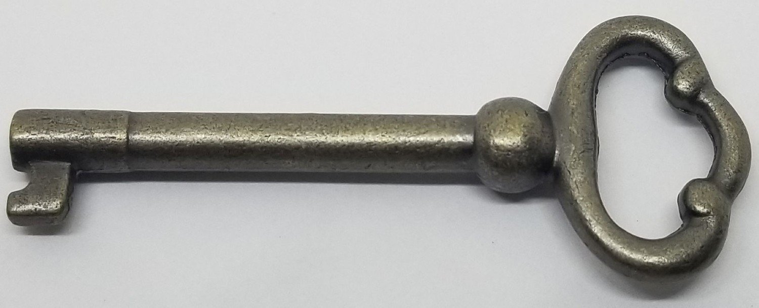 Antique Brass Key For 1810 6536 Lock Skeleton Vintage Old Door