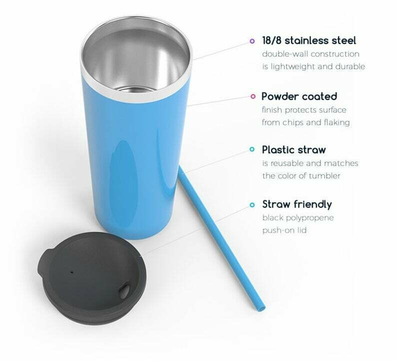 Teal Shimmer Personalized Stethoscope Powder Coated Stainless Steel Travel Mug