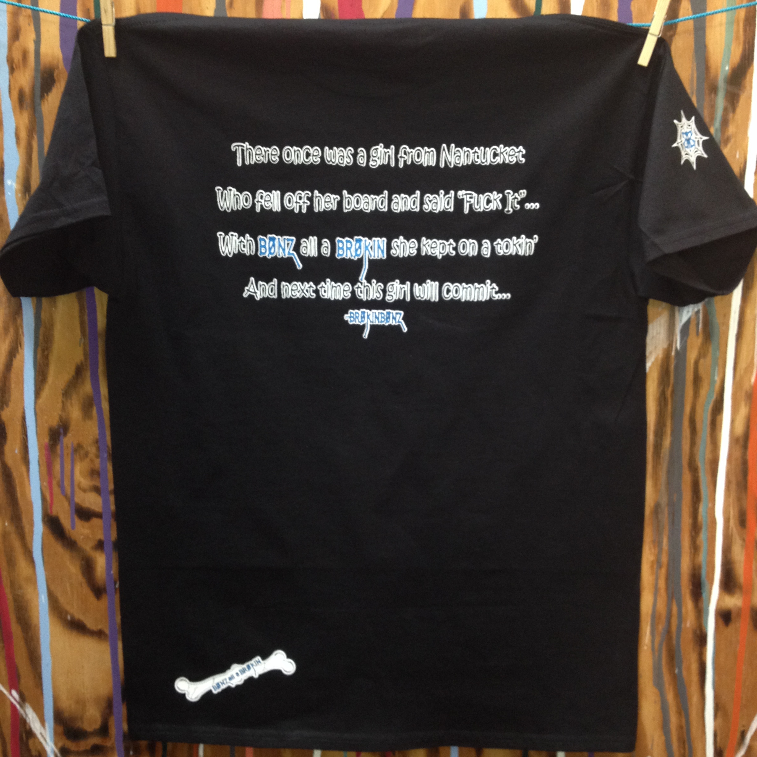 LIMERICK Black Unisex Tee...White and Blue Font with Custom Fraction LBLKUTBW