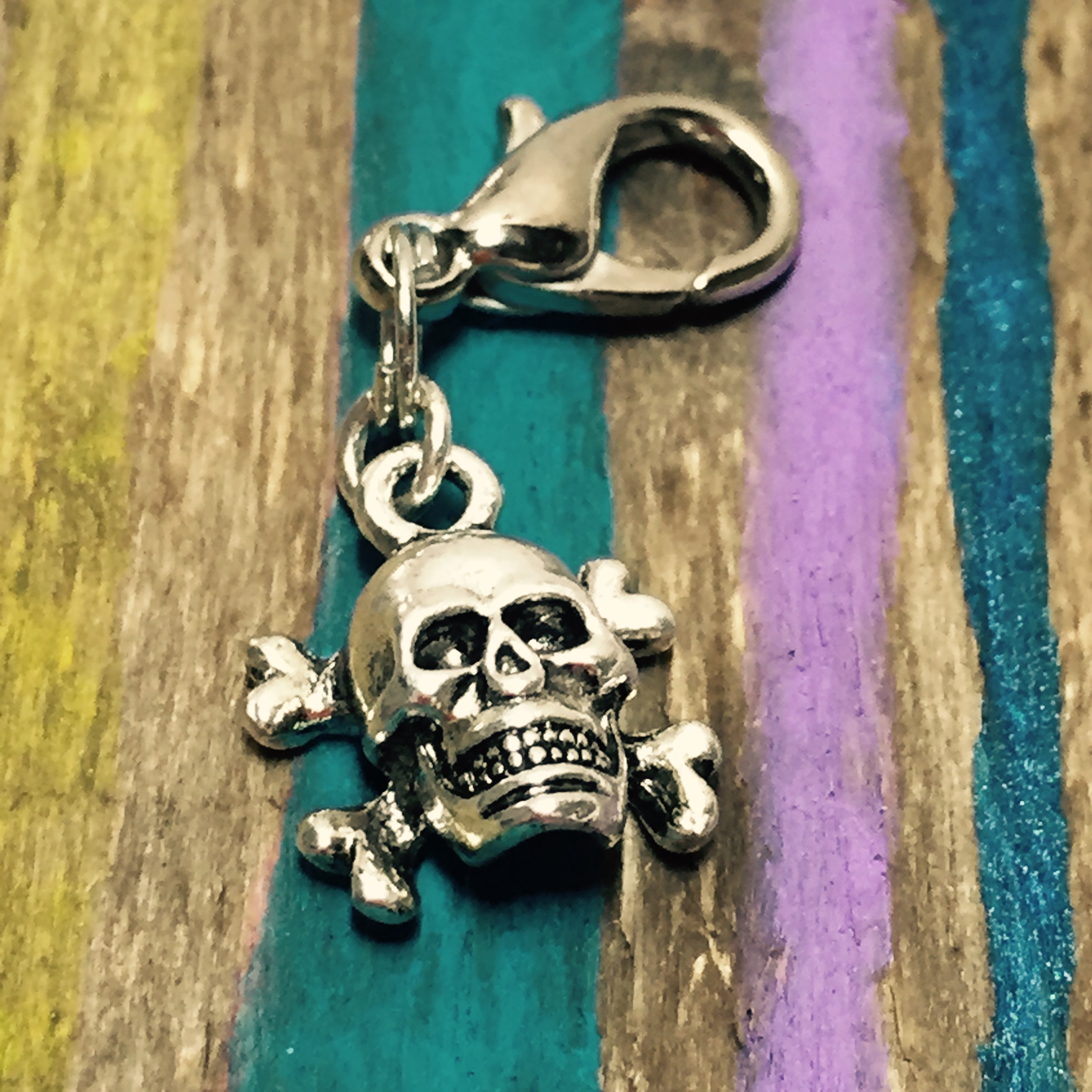Skull Zipper Pull, Cell Phone Charm, Shoe Charm, Backpack Charm, Purse Charm...Skull BBZPA