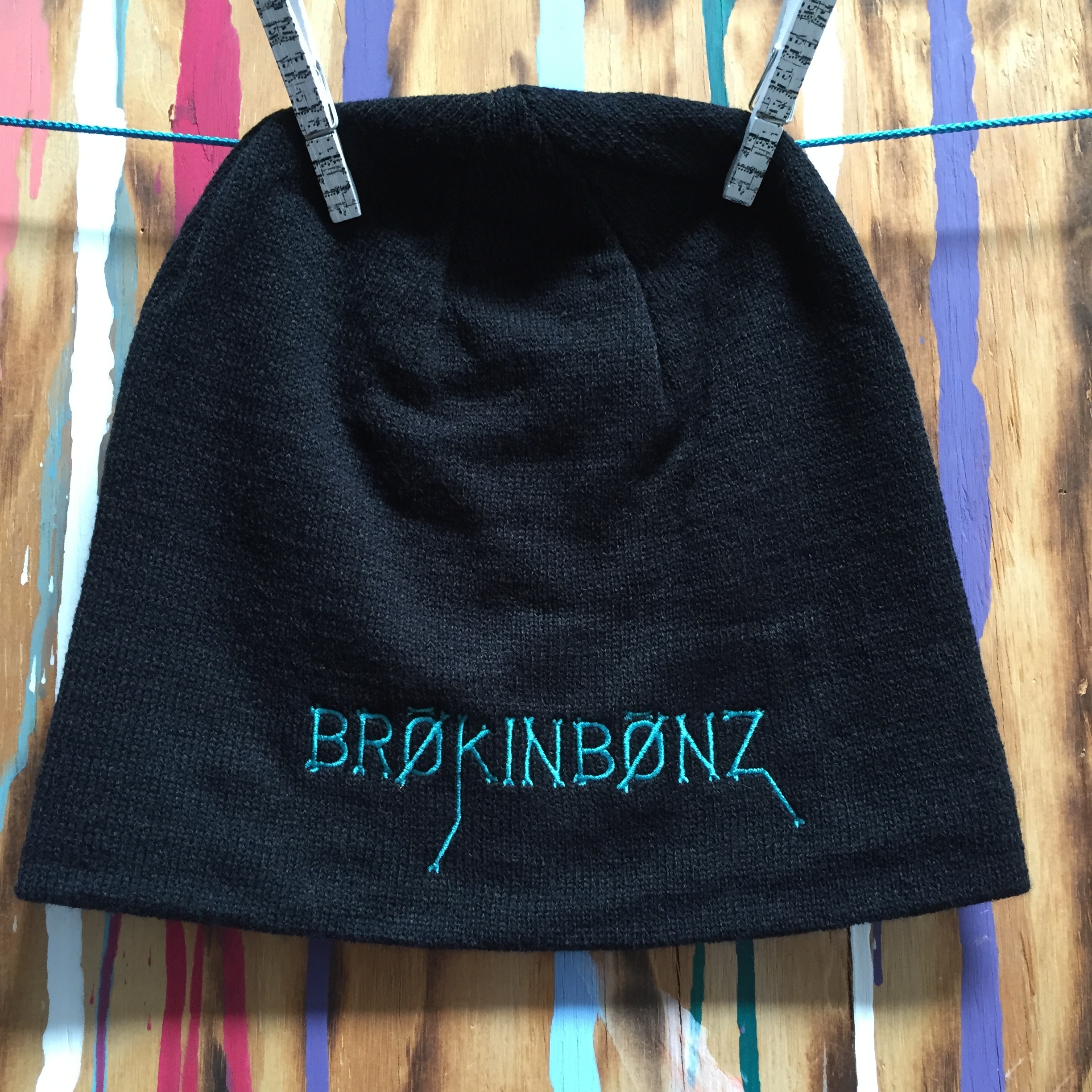 BRØKINBØNZ Embroidered Adult 11 3/4" Slouch Beanie BBEASBN