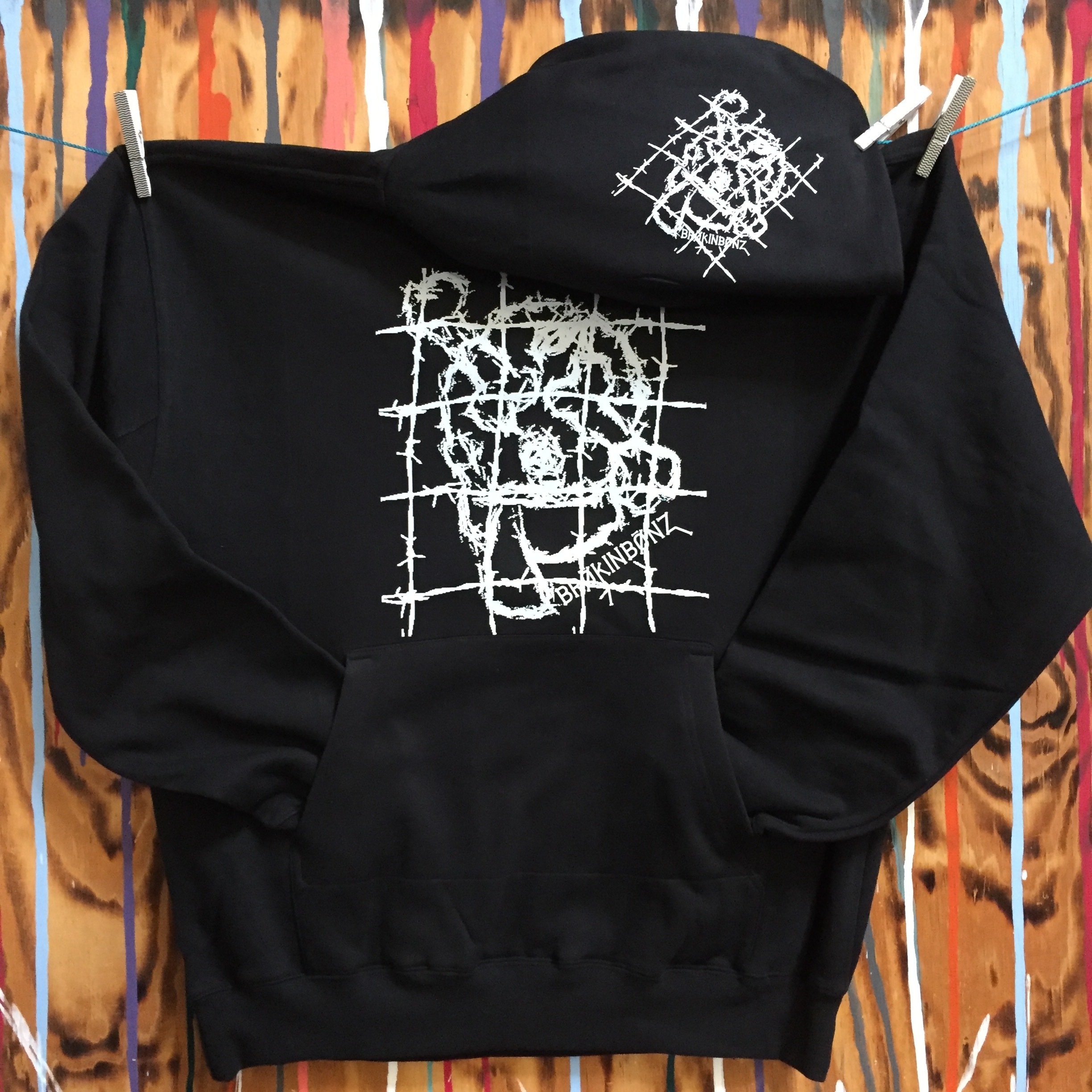 SKETCHY Black Unisex Pull Over Hoodie SBLKUPOH
