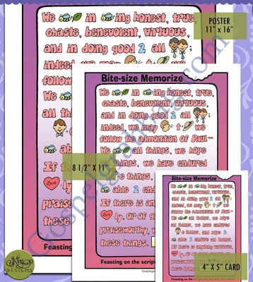 Scripture Poster: Articles of Faith 13 (Rebus)