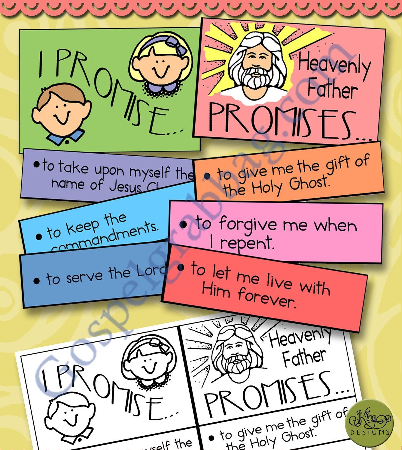 Baptism Promises twosided puzzle Handout Activities Gospel Grab Bag