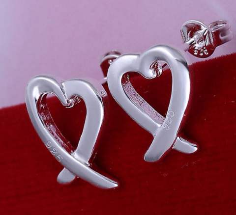 Silver Open Heart Earrings KL-E055
