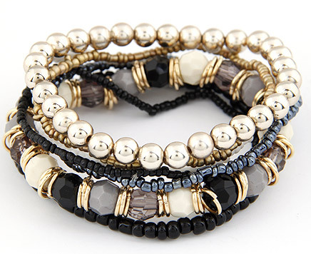 Boho Beaded Bracelets - Jet KY-2012042304C