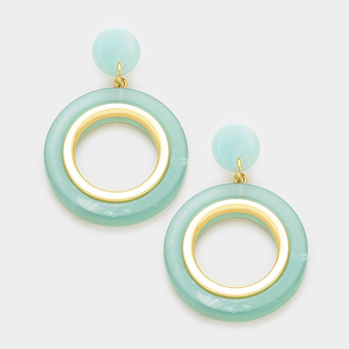 Sea Glass Round Earrings WT-339346