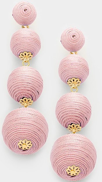 Manchester Thread Ball Earrings - Blush Pink WT-339741