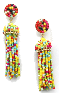 Scilia Beaded Tassel Earrings JW-U1EFER1722MLTGD