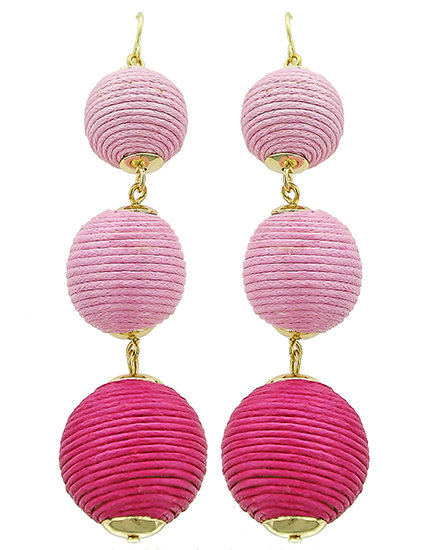 Manchester Thread Ball Earrings Ombre Pink BB-541004
