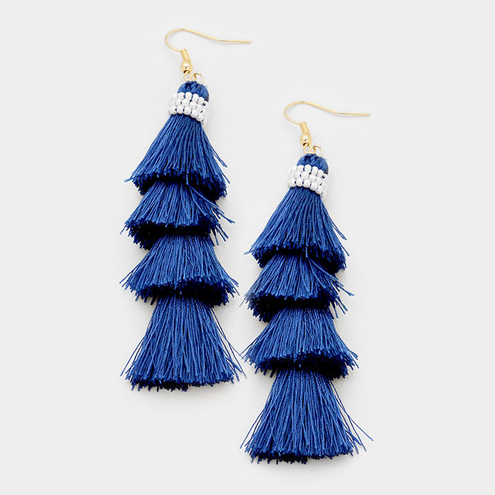 Montauk Tassel Cha Cha Earrings - Blue WT-346148
