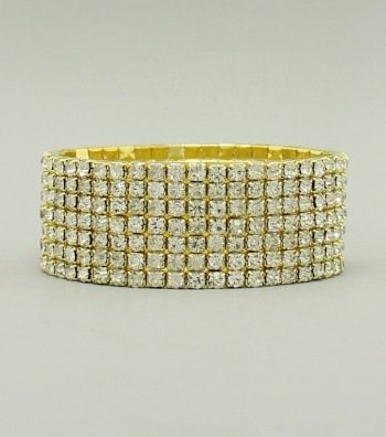 Seven Row Crystal Bracelet - Gold JW-E2B1059CLRGD