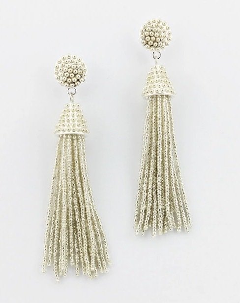 Shimmer Nights - Silver Beaded Earrings ZW-50023