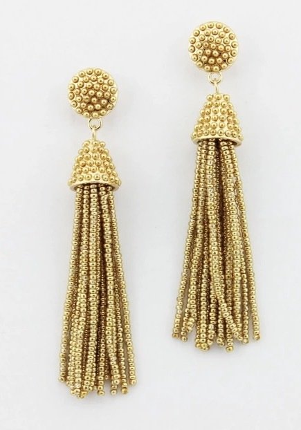 Shimmer Nights - Gold Beaded Earrings ZW-50026