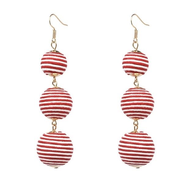 All American Thread Ball Earrings ZW-50027